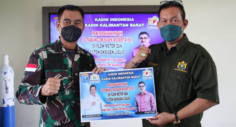 Kadin Kalbar Serahkan Tabung Oksigen ke Kodim XII/Tanjungpura Kadin Kalbar Serahkan Tabung Oksigen ke Kodim XII/Tanjungpura