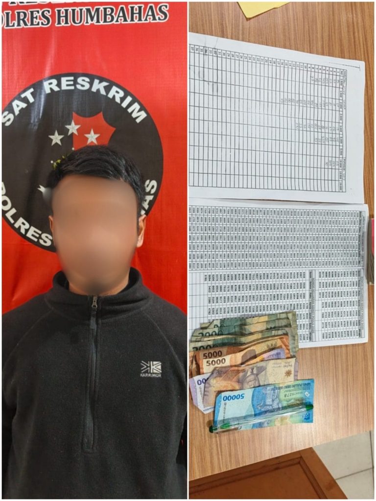 Praktik Judi Togel di Doloksanggul Digerebek, Polisi Sita HP, Uang Tunai, dan Catatan Angka