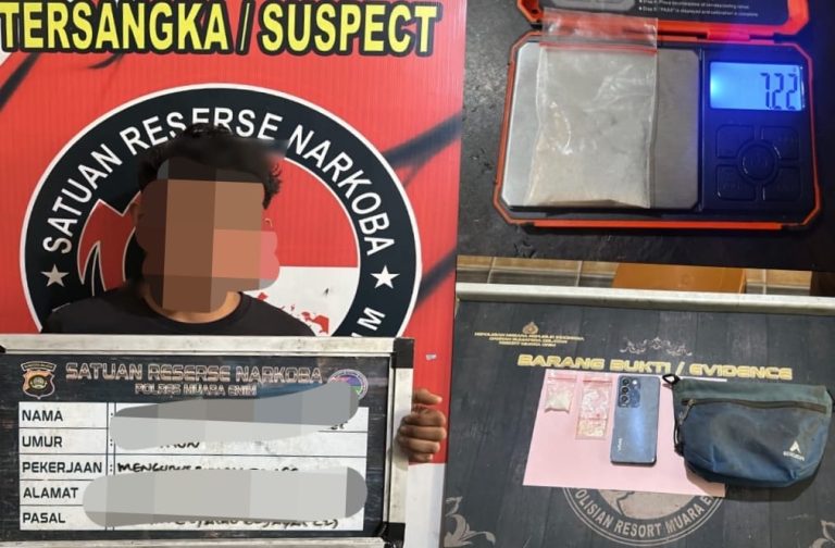 Komitmen Berantas Narkoba, Polres Muara Enim Tangkap Terduga Pengedar Sabu