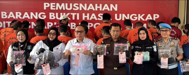 20 Kasus Terungkap, Ditresnarkoba Polda Sumsel Musnahkan Barang Bukti Narkoba