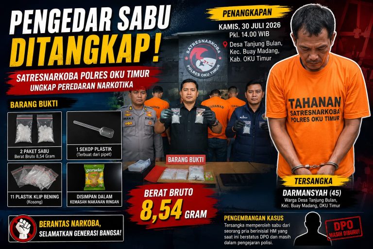 Polisi Menyamar, Pengedar Sabu di OKU Timur Tak Berkutik