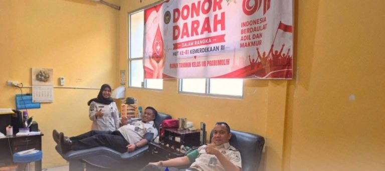 Rayakan Kemerdekaan dengan Aksi Kemanusiaan, Pegawai Rutan Prabumulih Donor Darah